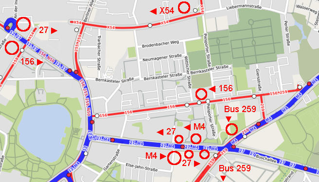 Öffentliche Verkehrsmittel in Weißensee