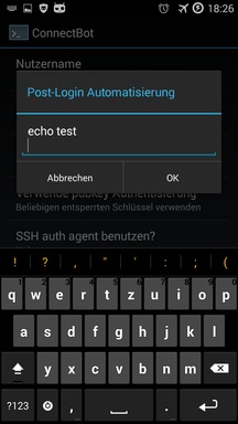 Post-Login Automatisierung von ConnectBot