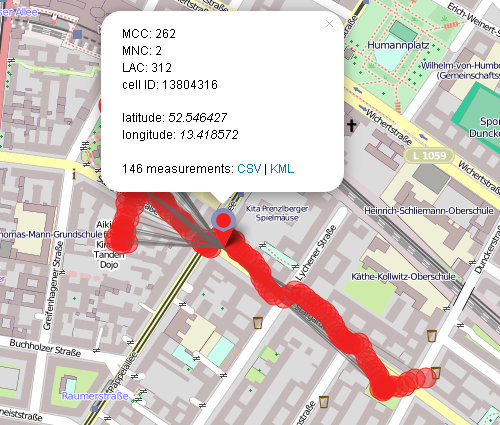 Beispiel für Mobilfunk Ortung