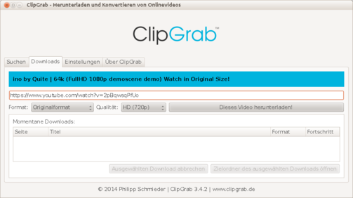 screenshot of clipgrab