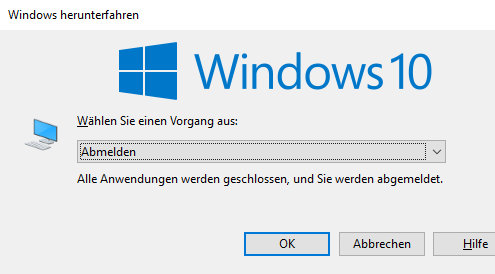 von Windows abmelden