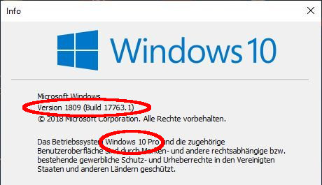 Windowsversion ablesen